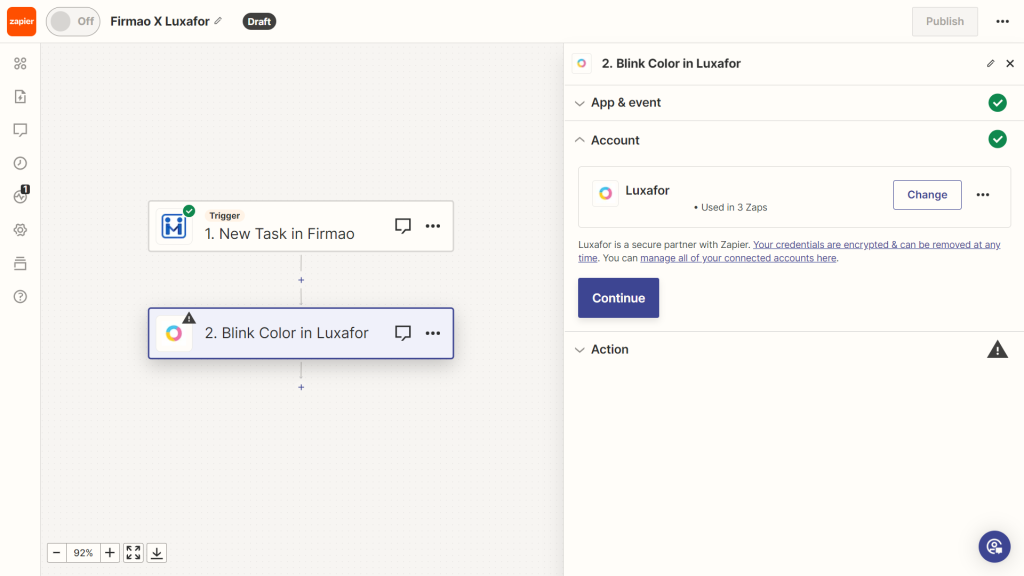 Luxafor Firmao Zapier integrations